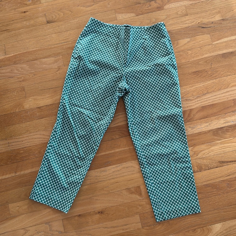 Green Talbots seamless strait leg pencil pants modern print